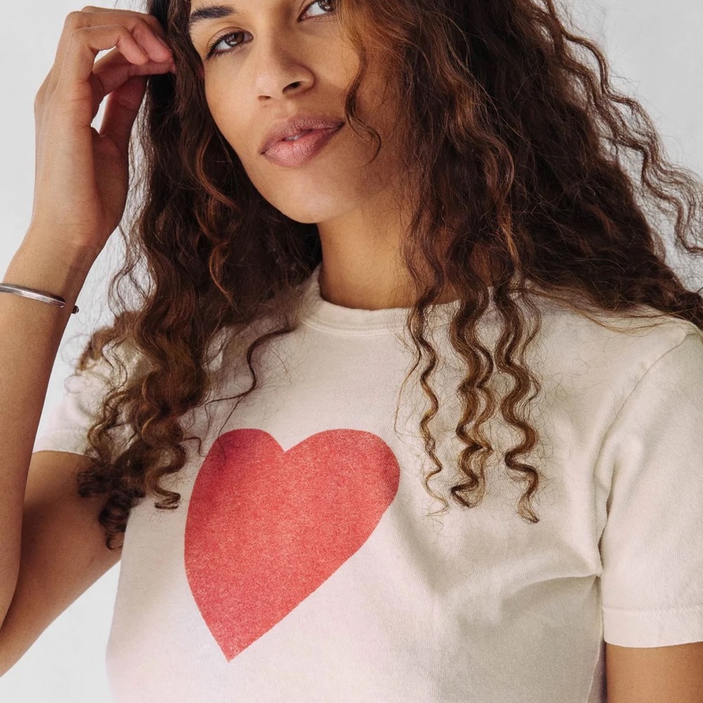 Imogene + Willie heart tee, XS (unisex sizing)